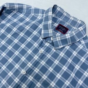 UNTUCKit Wrinkle Free Plaid Dress Shirt Mens XL Blue Plaid Long Sleeve Button Up